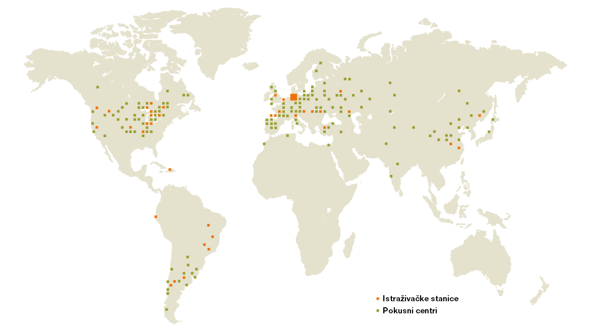 Svjetska karta s označenim uzgoj KWS i stazama na stazi